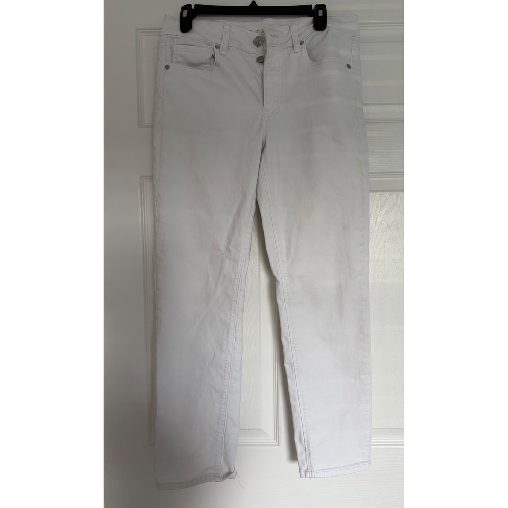 American Eagle White Stretch Denim Jeans Button Fly Size 6